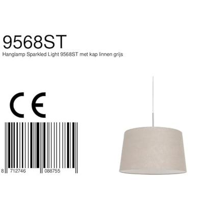 Steinhauer HanglampGramineus met taupe kap - 9568ST