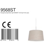Steinhauer HanglampGramineus met taupe kap - 9568ST - thumbnail