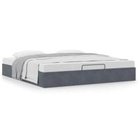 Ottoman bedframe zonder matras 160x200 cm fluweel donkergrijs - thumbnail