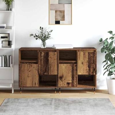 Dressoirs 2 pcs Oud hout 120 x 35 x 70 cm Bewerkt hout