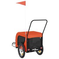 VidaXL Hondenfietstrailer oxford stof en ijzer oranje en zwart - thumbnail