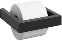 Zack Linea toiletrolhouder zwart RVS 40576 - thumbnail