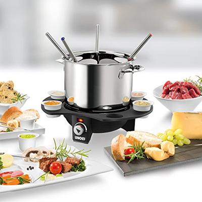 Unold Elegance Fondue 1000 W Met handmatige temperatuursinstelling RVS, Zwart