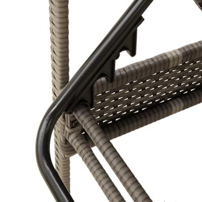 Ligbed met kussen grijs 63x200x81 cm poly rattan (alleen VS) - thumbnail