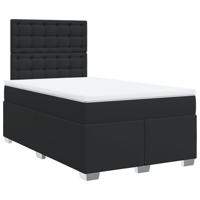 Boxspring met matras kunstleer zwart 120x190 cm - thumbnail