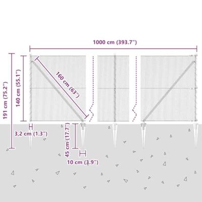 VidaXL Afrasteringspaal groen 10 x 1,4 m (13 mm gaas) staal en pvc VidaXL Afrasteringspaal groen 10 x 1,4 m (13 mm gaas) staal en pvc
