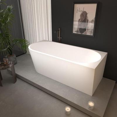 ZEZA Grand half vrijstaand hoekbad - rechts - 180x80x58cm - met afvoer - acryl - glans wit 6103-1 R