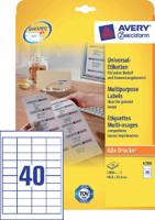 Avery-Zweckform 4780 Universele etiketten 48.5 x 25.4 mm Papier Wit 1200 stuk(s) Permanent hechtend Inkjet, Laser (zwart/wit), Laser (kleur), Kopiëren - thumbnail