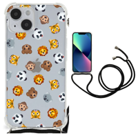 Doorzichtige Silicone Hoesje voor iPhone 14 Plus Dieren Emojis - thumbnail
