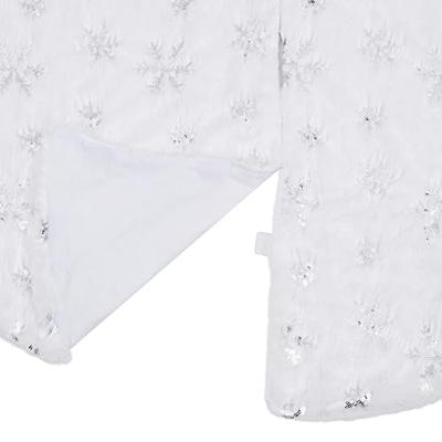 VidaXL Luxe kerstboomrok wit 122 cm imitatiebont