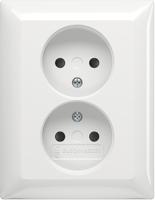 BJ Stopcontact dubbel inbouw balance wit 202 UJRB-914 - thumbnail