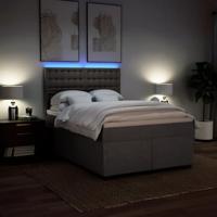 Boxspring met matras stof taupe 140x200 cm - thumbnail