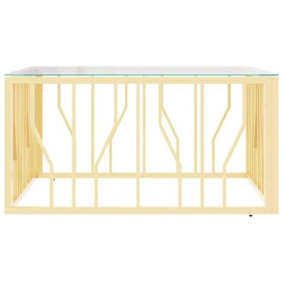 Salontafel 80x80x40 cm roestvrij staal en glas goudkleurig Salontafel 80x80x40 cm roestvrij staal en glas goudkleurig