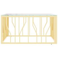 Salontafel 80x80x40 cm roestvrij staal en glas goudkleurig - thumbnail