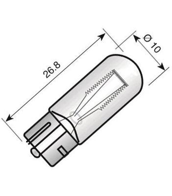 SPAHN glasfittinglampen glass base lamps 12v 5w w2,1x9,5d (10pcs)