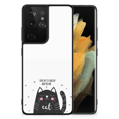 Samsung Galaxy S21 Ultra Hoesje Cat Good Day Samsung Galaxy S21 Ultra Hoesje Cat Good Day
