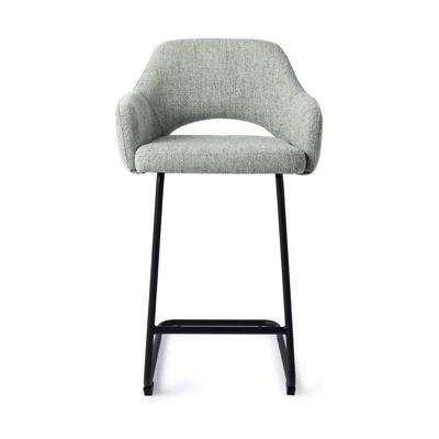 Jesper Home Barkruk 'Yanai' Arch Black, kleur Soft Sage (zithoogte 66cm)