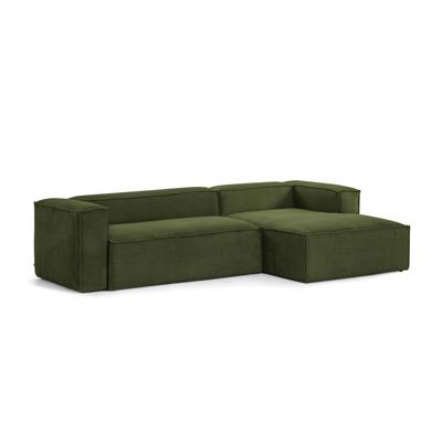 Kave Home Loungebank 'Blok' Rib, Rechts, kleur Donkergroen Kave Home Loungebank 'Blok' Rib, Rechts, kleur Donkergroen