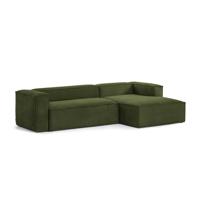 Kave Home Loungebank 'Blok' Rib, Rechts, kleur Donkergroen - thumbnail