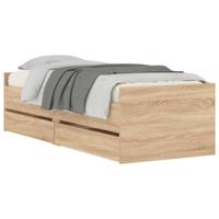 Bedframe met lades sonoma eikenkleurig 90x200 cm - thumbnail