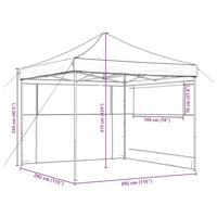 Partytent inklapbaar pop-up met 2 zijwanden terracottakleurig - thumbnail
