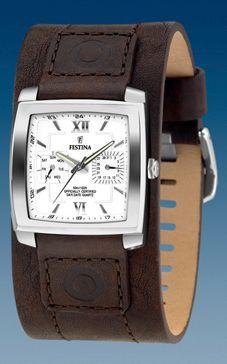 Horlogeband Festina F16182-1 Onderliggend Leder Bruin 22mm Horlogeband Festina F16182-1 Onderliggend Leder Bruin 22mm
