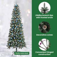 VidaXL Kunstkerstboom met 300 led groen 240 cm pvc en plastic en staal - thumbnail