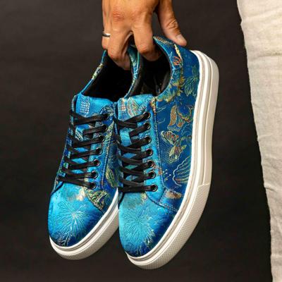 Blue Shadow Sneakers Lureaux - Handgemaakte Nette Schoenen Voor Heren