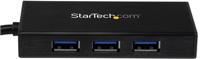 StarTech.com 3-poorts draagbare USB 3.0-hub plus Gigabit Ethernet - aluminium met geintegreerde kabel - thumbnail