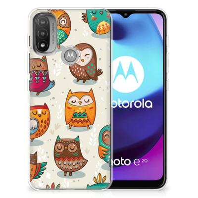 Motorola Moto E20 | E40 | TPU Hoesje | Vrolijke Uilen