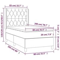 Boxspring met matras en LED stof donkerbruin 80x200 cm - thumbnail