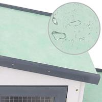 Konijnenhok voor buiten groot 204x45x85 cm hout grijs en wit - thumbnail