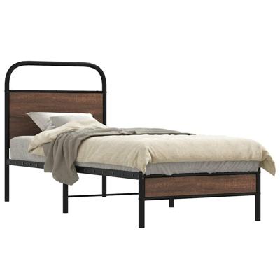 Bedframe zonder matras bewerkt hout bruin eikenkleur 80x200 cm