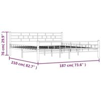 Bedframe metaal wit 180x200 cm - thumbnail