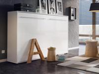 Opklapbed CONCEPTION 120x200 cm wit/hoogglans wit (horizontaal) - thumbnail