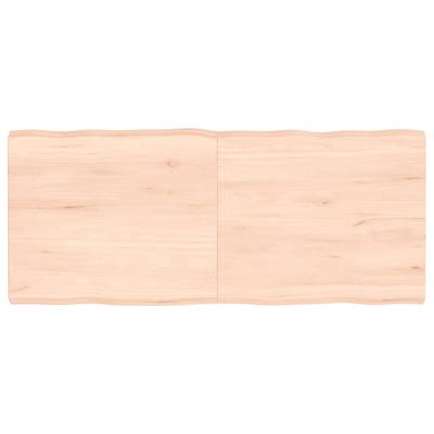 Tafelblad natuurlijke rand 140x60x(2-6) cm massief eikenhout