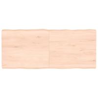 Tafelblad natuurlijke rand 140x60x(2-6) cm massief eikenhout - thumbnail