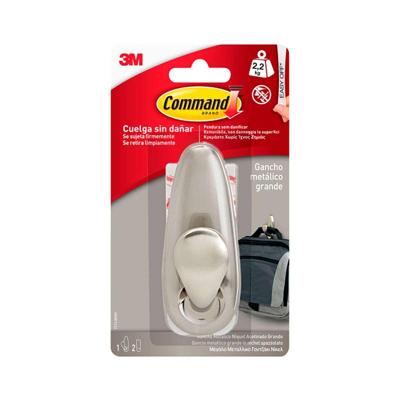 Haak voor ophanging 3M 2,2 Kg Zilverkleurig Metaal Nikkel (1 Stuks) Haak voor ophanging 3M 2,2 Kg Zilverkleurig Metaal Nikkel (1 Stuks)