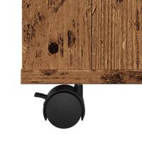 Rolkast 60x35x75 cm bewerkt hout oud houtkleurig - thumbnail