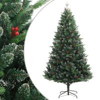 VidaXL Kunstkerstboom met scharnieren en rode bessen 120 cm - thumbnail