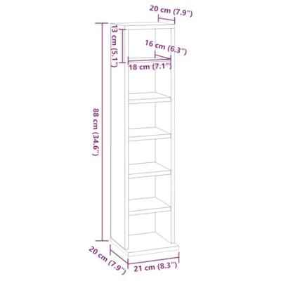 VidaXL Cd-kast 21x20x88 cm bewerkt hout betongrijs