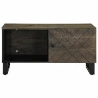Salontafel 80x50x40 cm massief mangohout zwart - thumbnail
