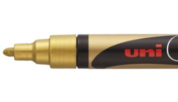 Uni-ball krijtmarker goud, ronde punt 1,8 - 2,5 mm