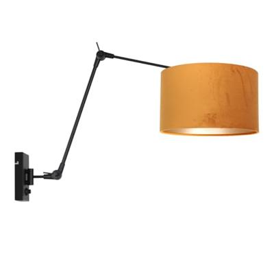 Steinhauer Landelijke wandlampPrestige Chic zwart met goud velvet - 8123ZW Steinhauer Landelijke wandlampPrestige Chic zwart met goud velvet - 8123ZW