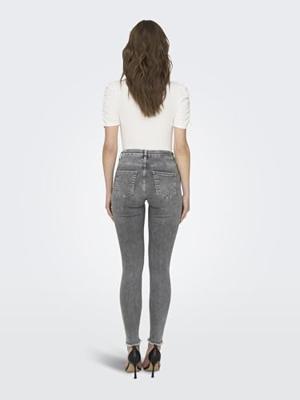 Only 15188520 Onlblush Mid Sk Ank Raw Jeans Skinny Fit Grey Denim 15188520