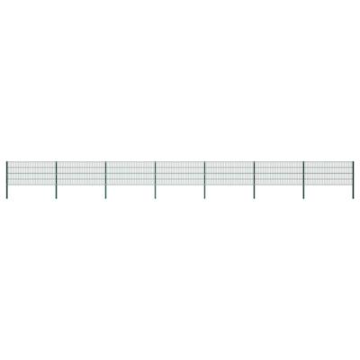 Schuttingpaneel met palen 11,9x0,8 m ijzer groen