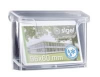 Sigel Visitekaart box acrylic Outdoor Aantal vakken:1 60 kaarten Transparant 1 stuk(s) - thumbnail