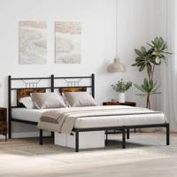 Bedframe zonder matras hout gerookt eikenkleurig 140x190 cm - thumbnail