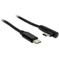 Inter-Tech usb-c naar usb-c kabel 90° (zwart, 1 meter) - thumbnail