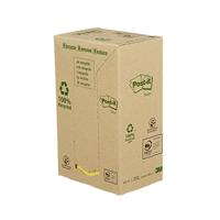 Post-it Recycled notes, 100 vel, ft 38 x 51 mm, geel, pak van 24 blokken - thumbnail